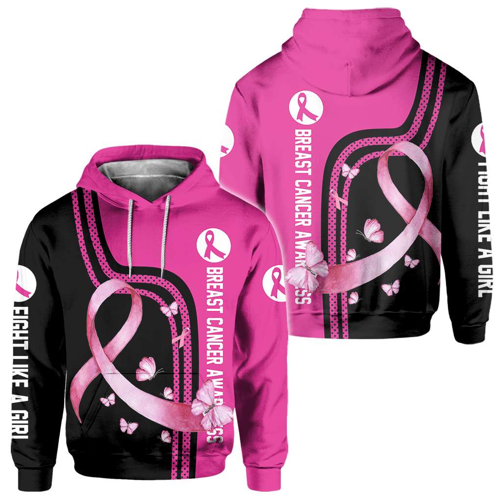 Combattez comme une fille - T-shirt et sweat à capuche « Sensibilisation au cancer du sein » 0822