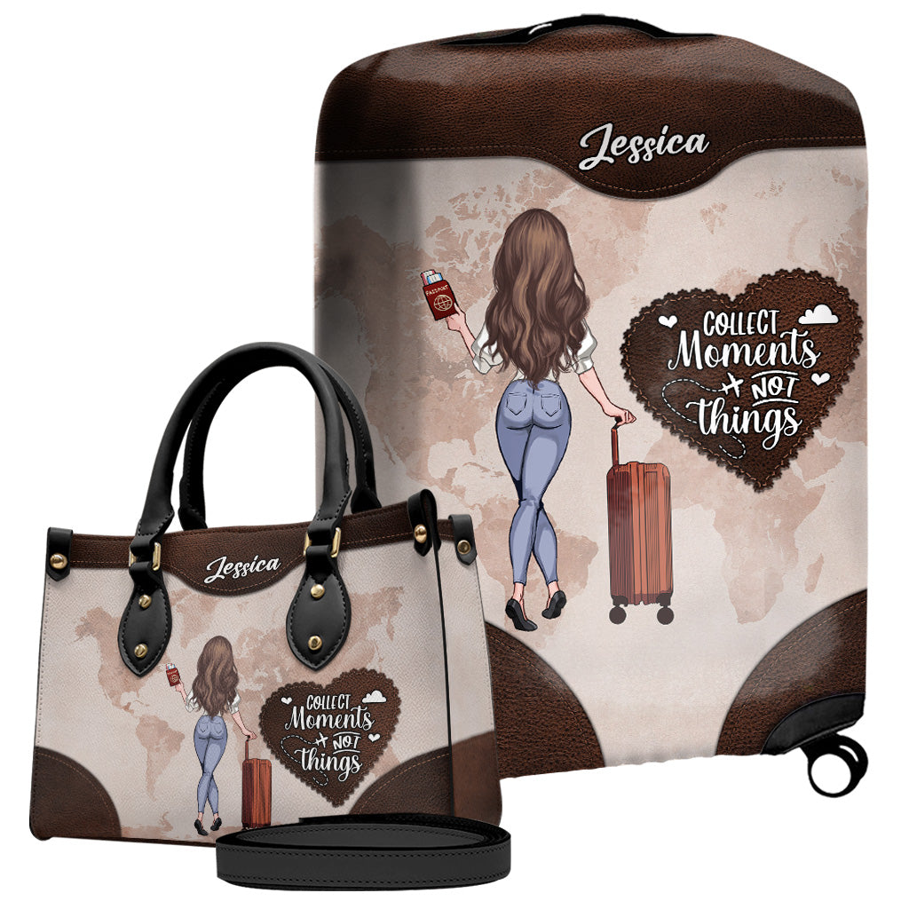Sammle Momente, nicht Dinge – Personalisierte Reisehandtasche und Gepäckhülle aus Leder