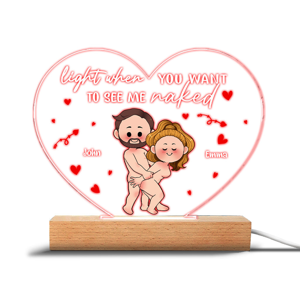 Light This - Personalized Couple Shaped Plaque Light Base