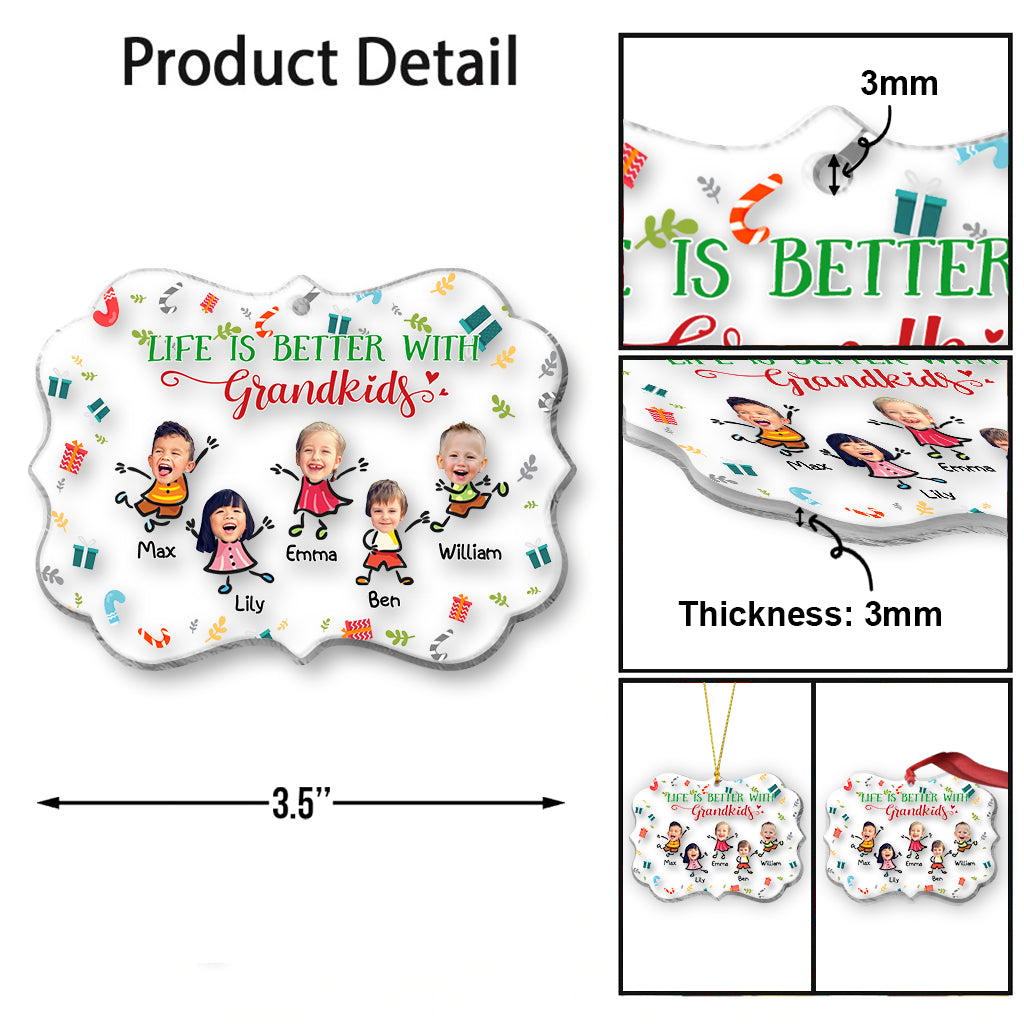 Life Is Better With Grandkids - Personalized Grandma Ornament