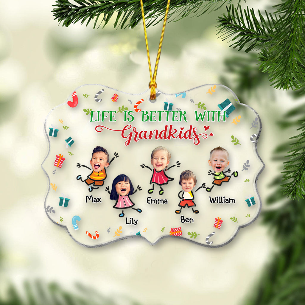 Life Is Better With Grandkids - Personalized Grandma Ornament