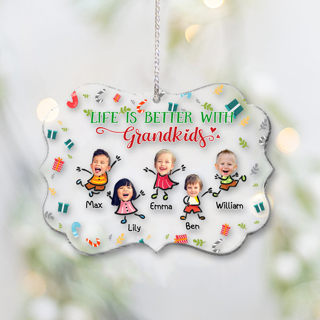 Life Is Better With Grandkids - Personalized Grandma Ornament