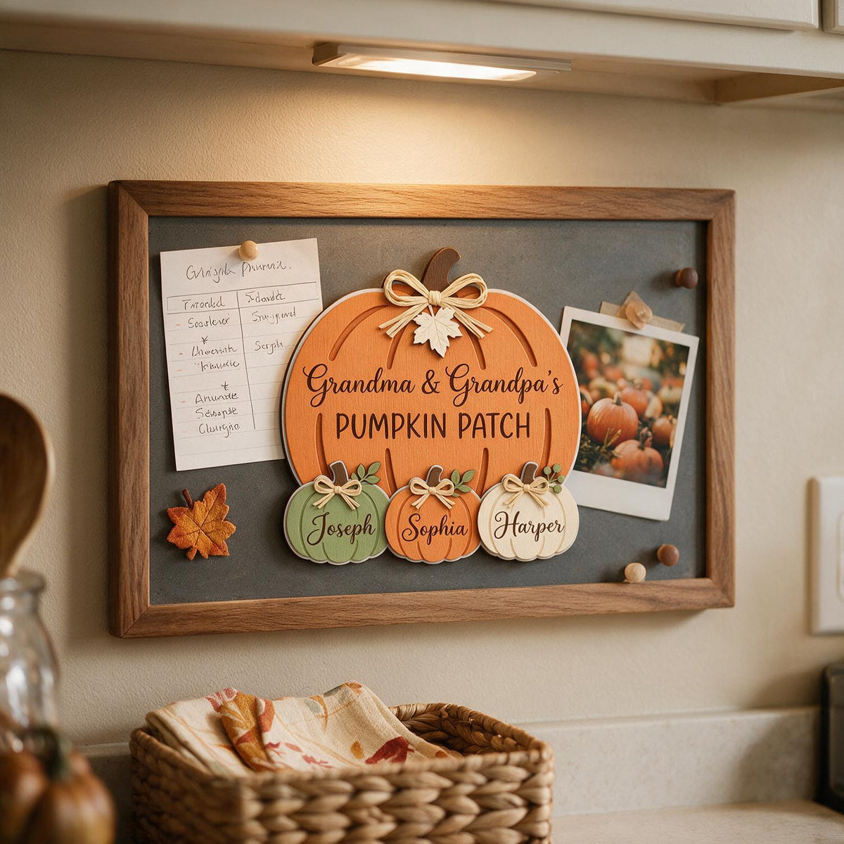 Personalized Fall Grandma & Grandpa's Pumpkin Patch Acrylic Fridge Magnet Grandparents Gift