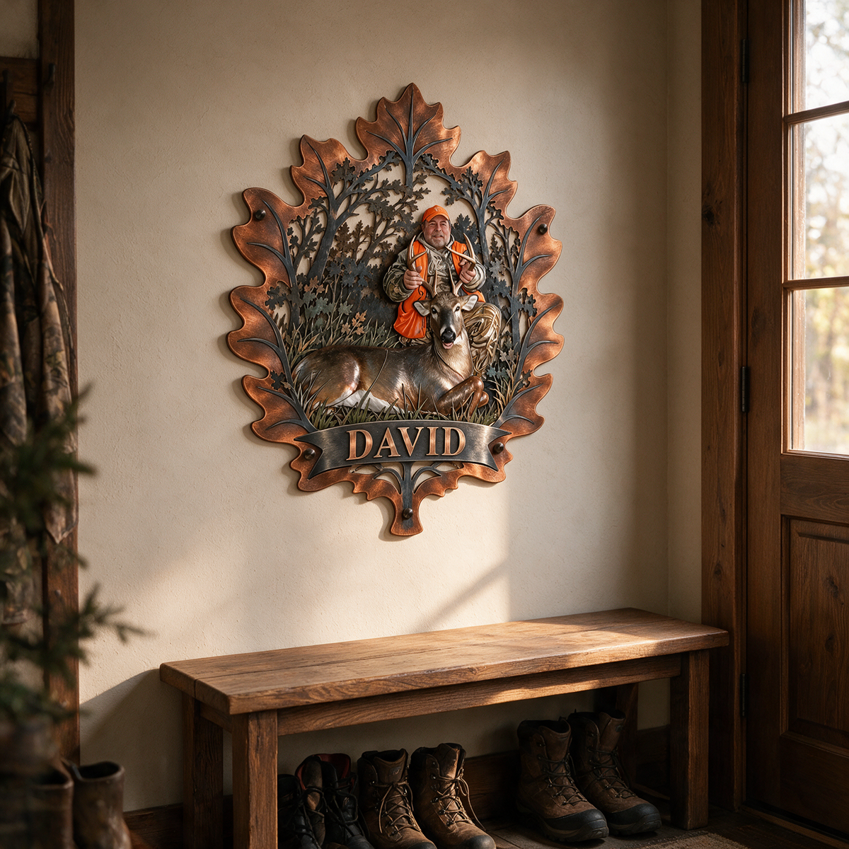 Personalized Custom Photo Deer Hunting 3D Cut Metal Sign - Gift for Older Men