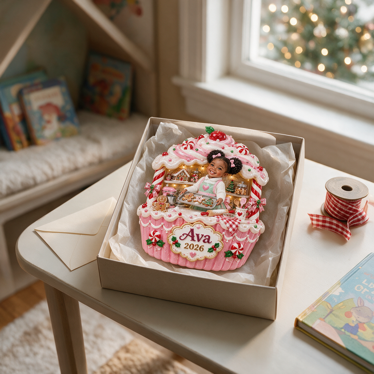 Personalized Custom Photo Christmas Baking 3D Ornament - 2026 Christmas Gift for Little Girls