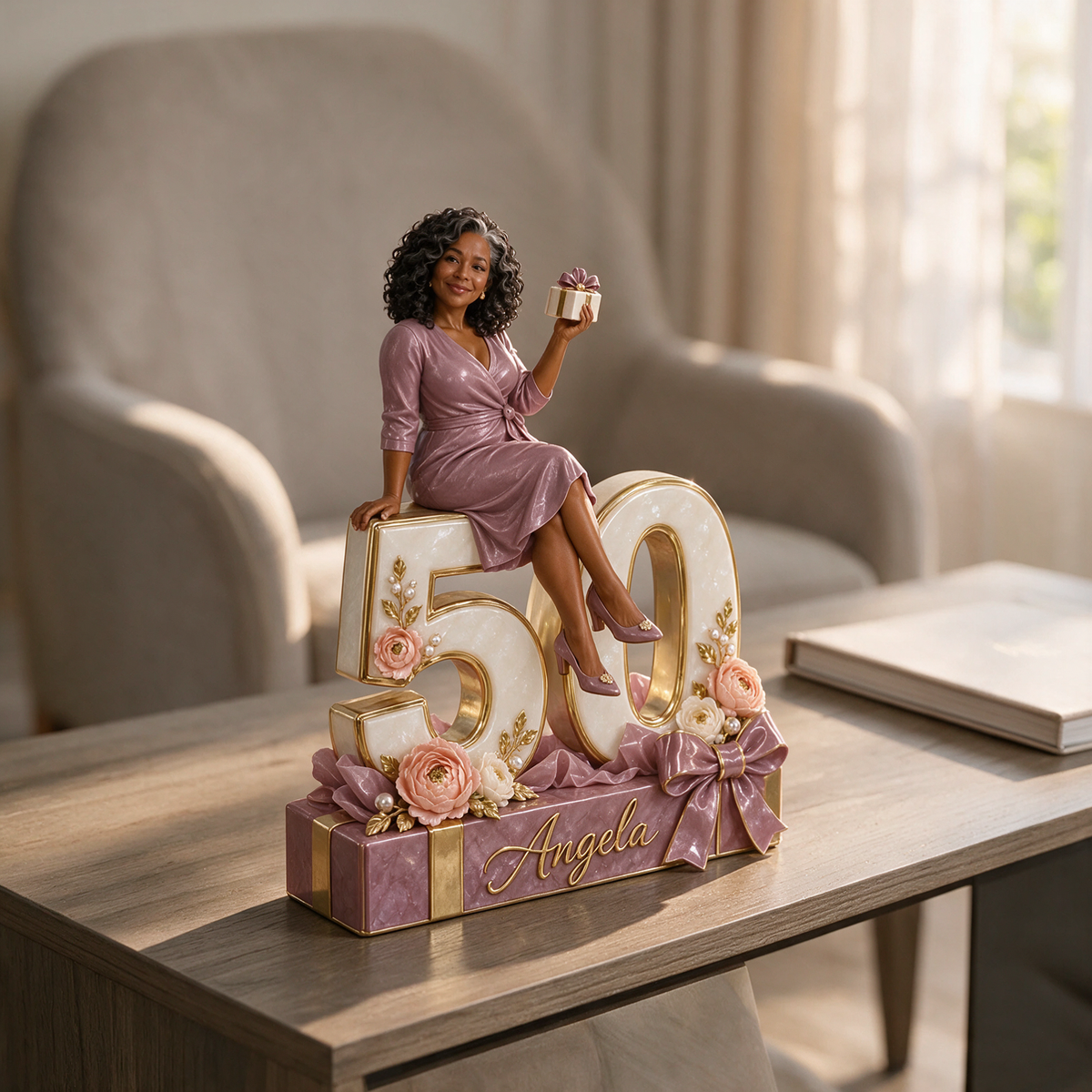 Personalized Gift Box Custom Shaped Acrylic Plaque, Custom Portrait 18th 21st 30th 40th 50th 60th Birthday Gift for Mom, Dad, Wife, Husband, Boyfriend, Girlfriend, Best Friend