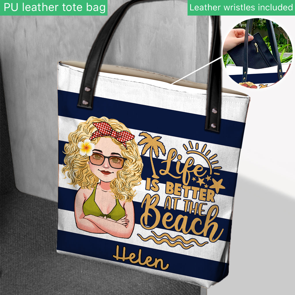 Beach Please - Personalized Sea Lover Tote Bag
