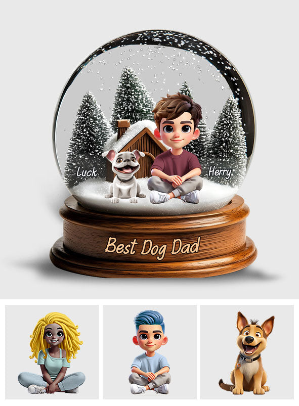Bester Hunde-Papa/Beste Hunde-Mama - Personalisierte Acrylplakette in Hundeform