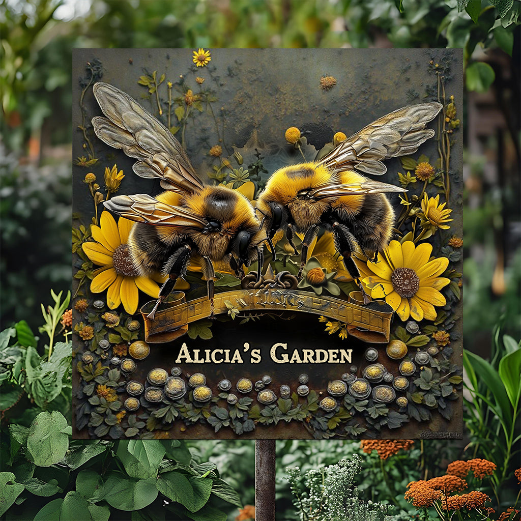 Bee Garden - Personalized Gardening Cut Metal Sign