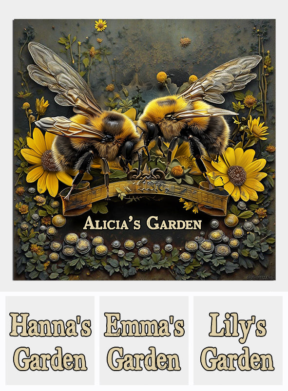 Bienengarten - Personalisiertes Gartenschild aus Metall