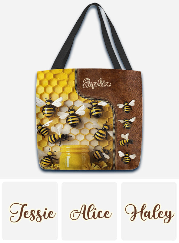 Atemberaubende personalisierte Gartentasche mit Bienenmotiv