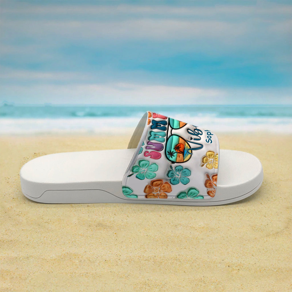 Summer Vibes - Personalized Sea Lover Slide Sandals