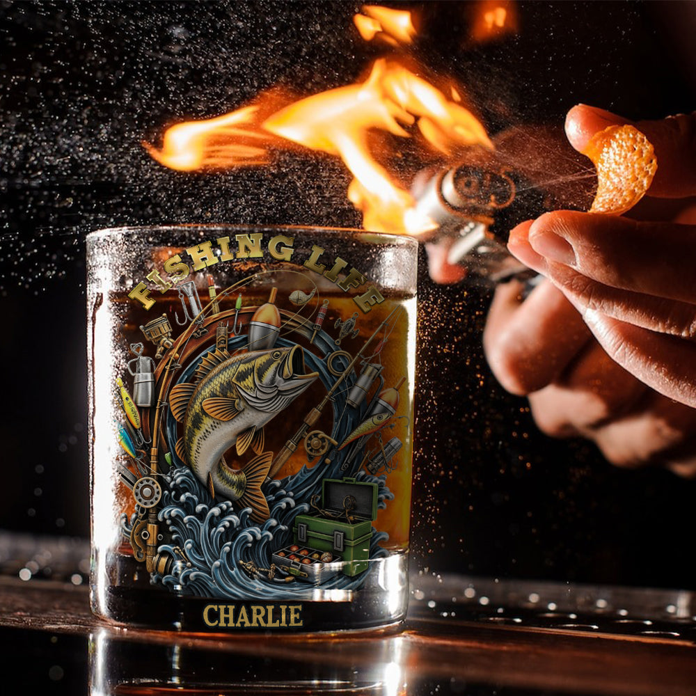 Fishing Life - Personalized Fishing Whiskey Glass