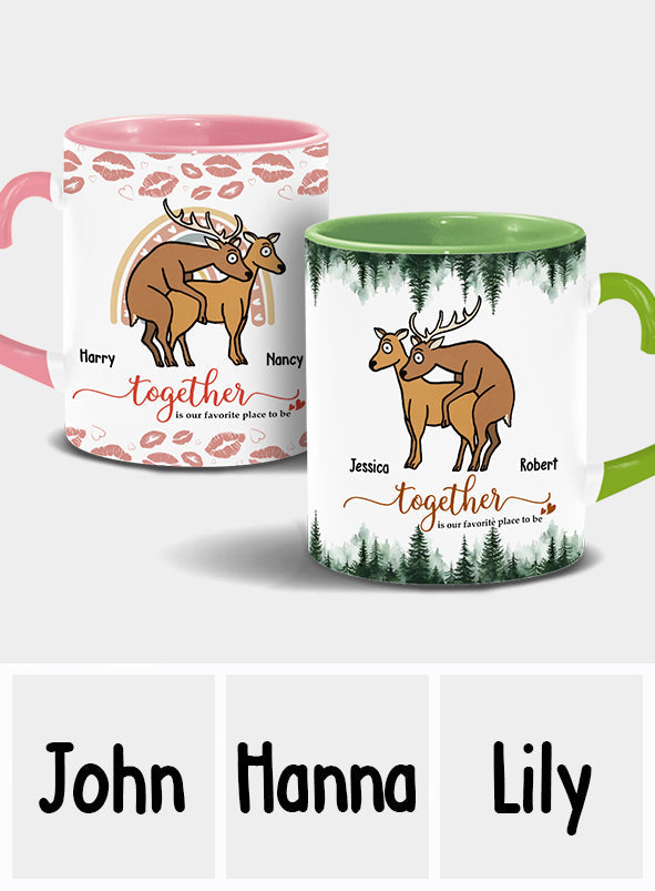 Je t'aime - Mug personnalisé avec anse en forme de cœur de chasse