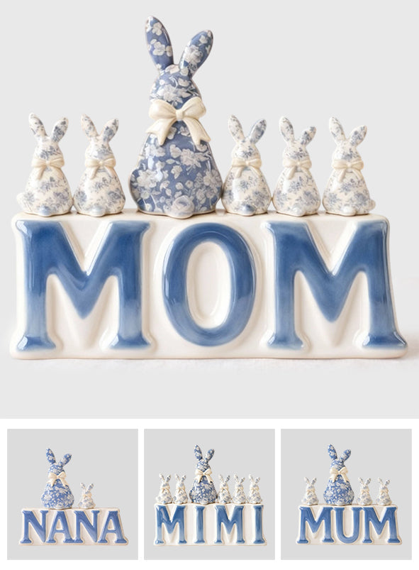 Élégante plaque acrylique personnalisée « Maman Lapin » pour grand-mère et enfants - Plaque en acrylique sur mesure pour maman