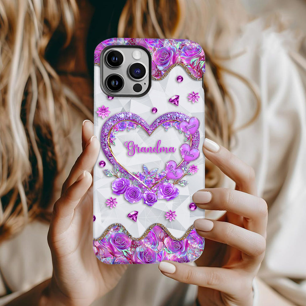 Grandma's Mom's Sweethearts - Personalized Grandma Full Print Phone Case