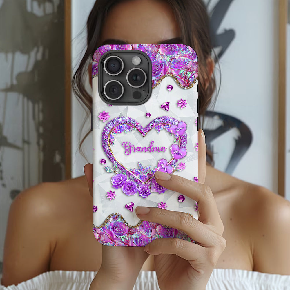 Grandma's Mom's Sweethearts - Personalized Grandma Full Print Phone Case