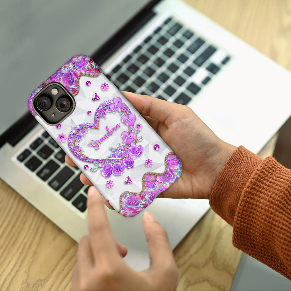 Grandma's Mom's Sweethearts - Personalized Grandma Full Print Phone Case