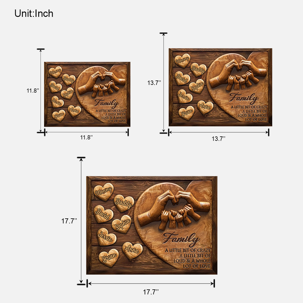 Family A Whole Lot Of Love - Personalized Family Custom Shaped Wood Sign