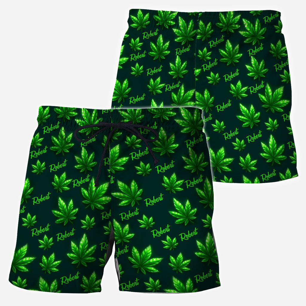 Let's Get High - Personalized Weed Hawaiian Shirt & Men Shorts