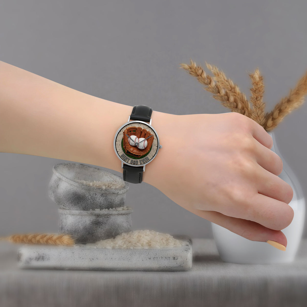 We Caught The Best Dad Baseball, Softball - Personalized Father Hand Watch