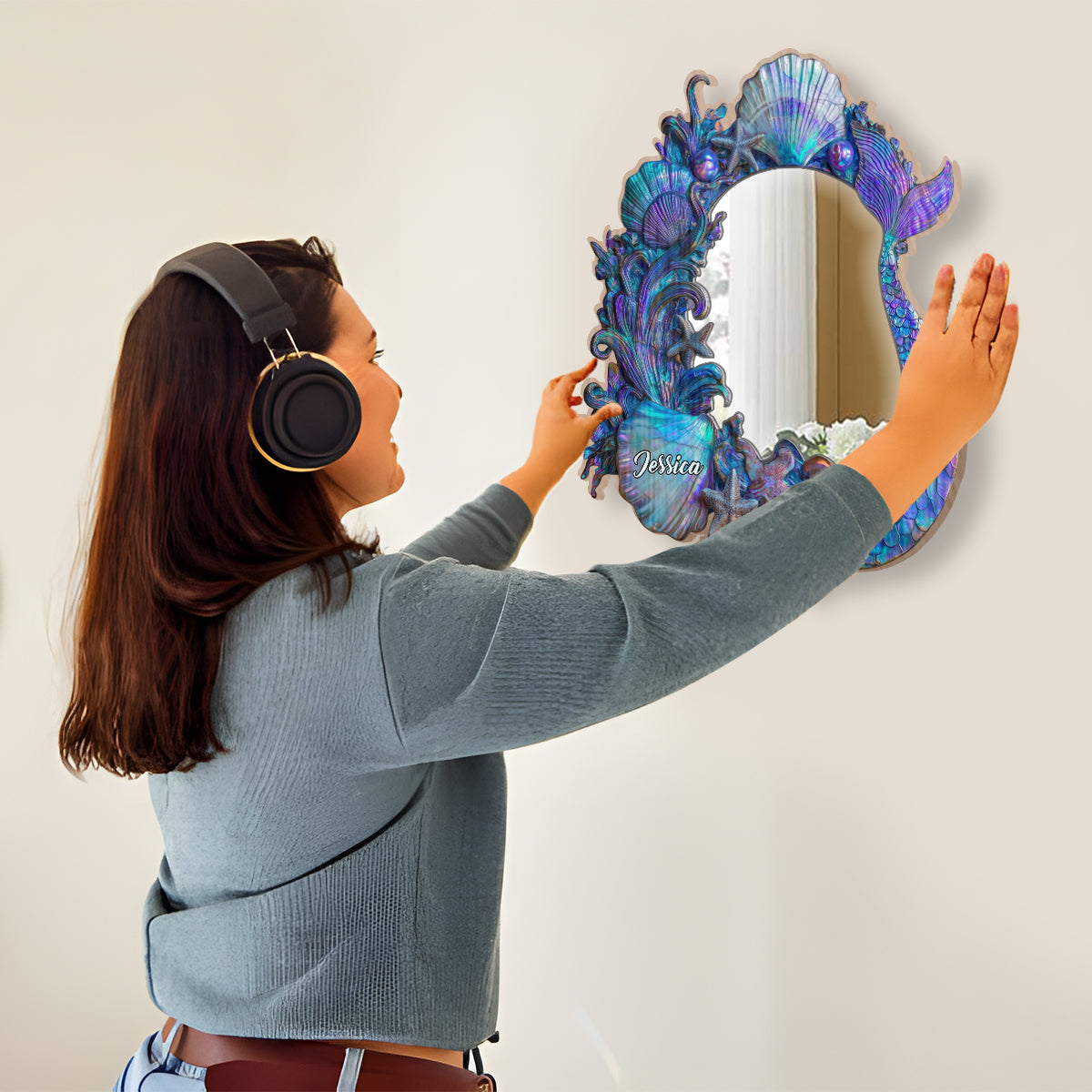 Ocean's Breath - Personalized Sea Lover Wall Hanging Mirror