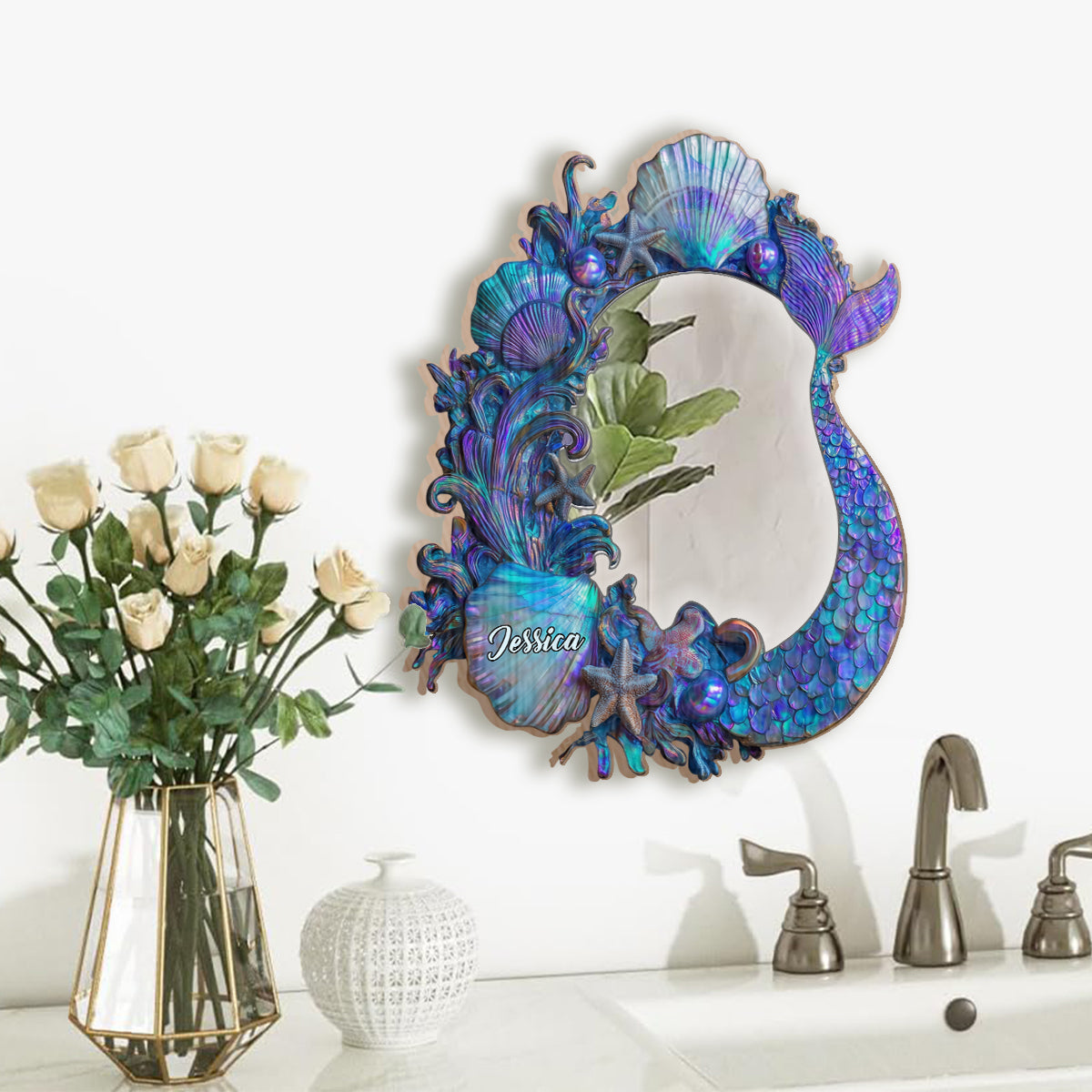 Ocean's Breath - Personalized Sea Lover Wall Hanging Mirror