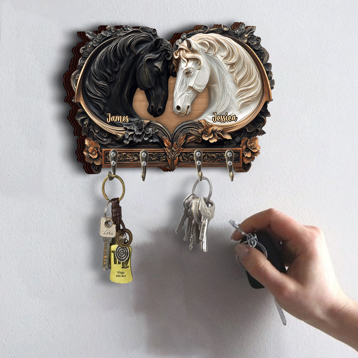 You & Me We Got This - Personalized Horse Custom Shaped Key Rack