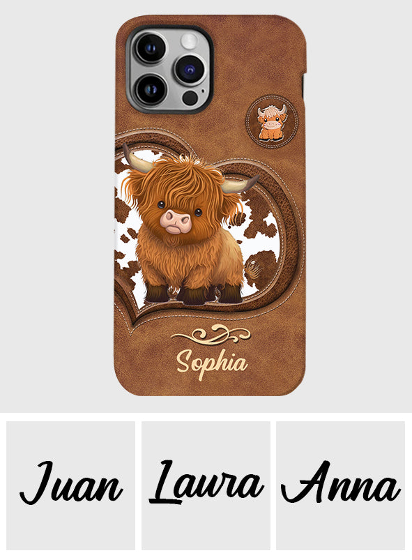 Coque de téléphone personnalisée avec imprimé vache des Highlands - Mignonne vache des Highlands