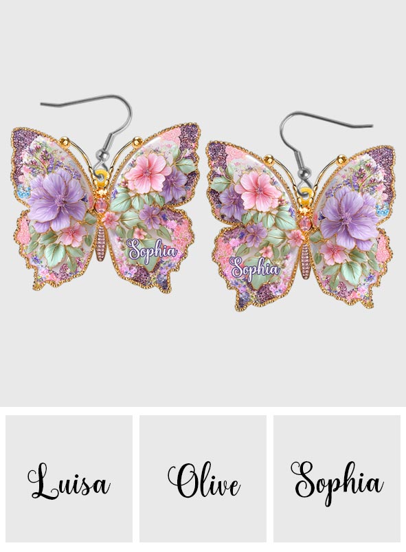 Boucles d'oreilles papillon personnalisées Love Butterfly