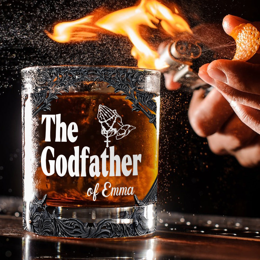 The Godfather, Special Godparent Gift - Personalized Father Whiskey Glass