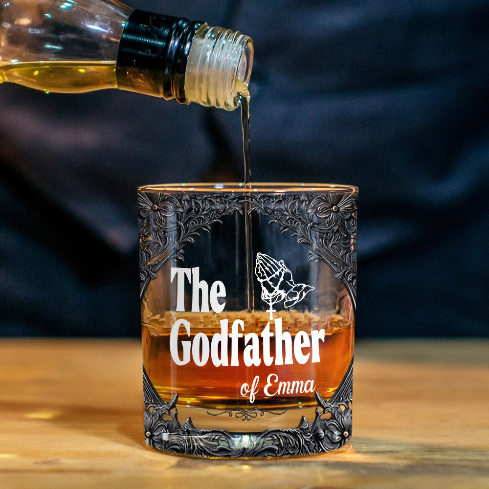 The Godfather, Special Godparent Gift - Personalized Father Whiskey Glass