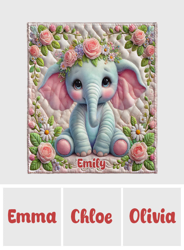 Niedlicher Elefant – personalisierte Elefantendecke