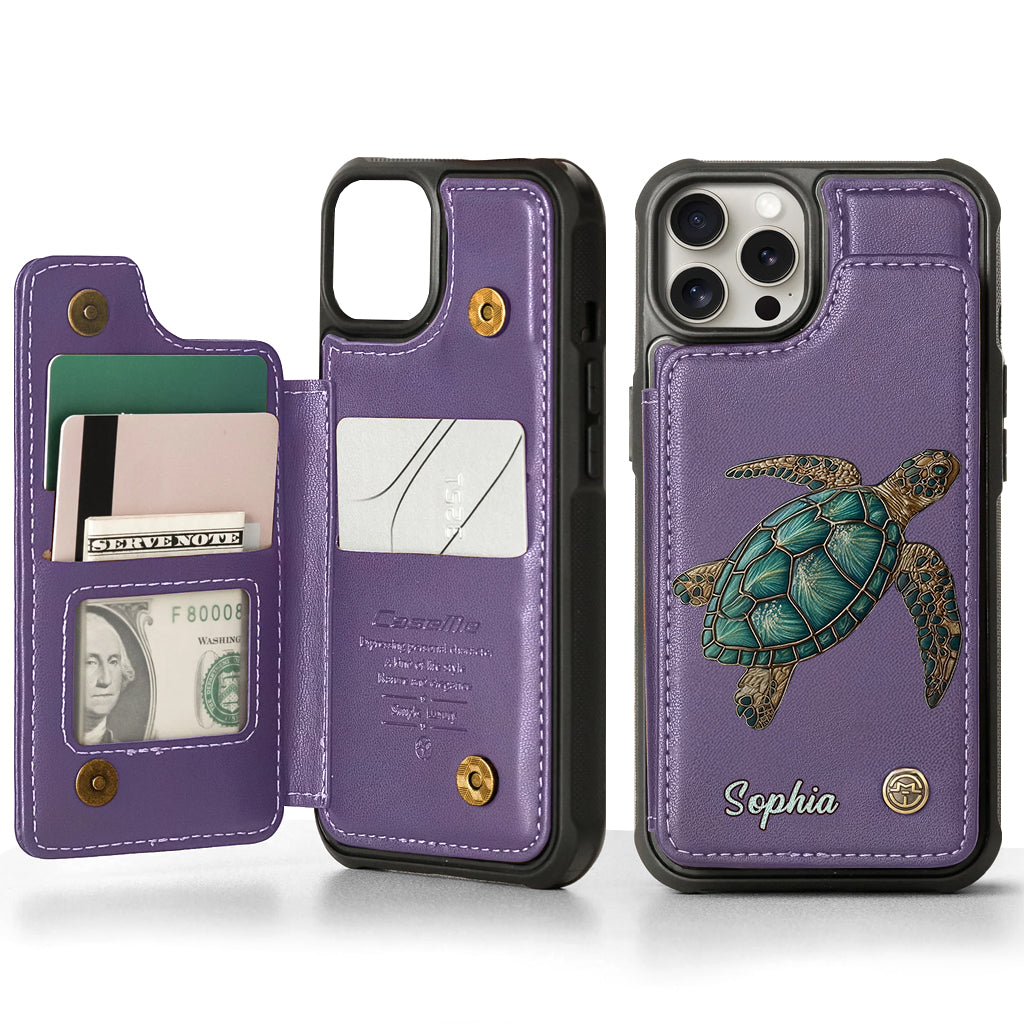 Love Turtles - Personalized Turtle Wallet Phone Case