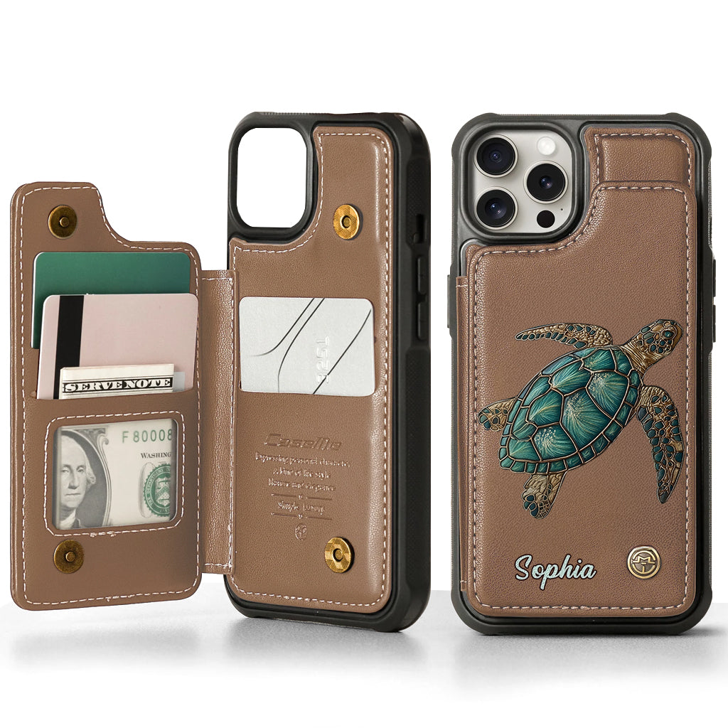 Love Turtles - Personalized Turtle Wallet Phone Case