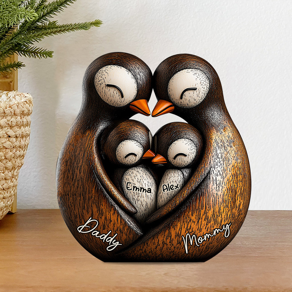 Penguine Dad - Personalized Father Custom Shaped Acrylic Plaque
