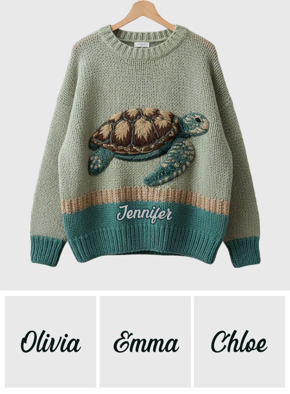Wunderschöne Schildkröte – personalisierter Schildkröten-Pullover