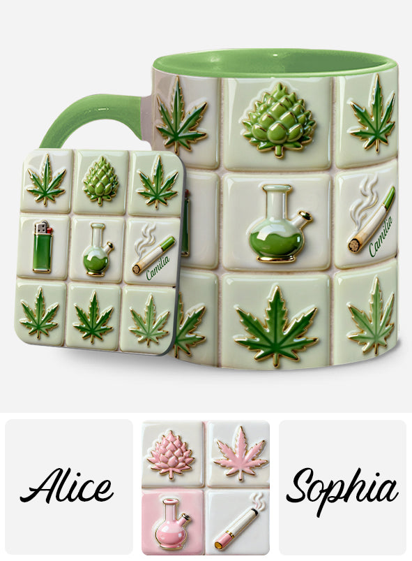 Green Magic Leaf – Personalisierter Becher mit Cannabis-Akzent