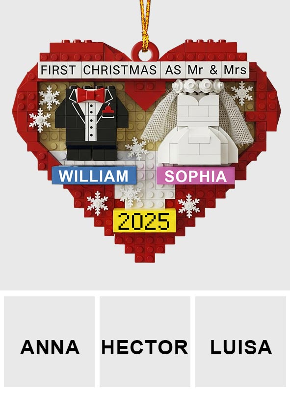 First Christmas As Mr & Mrs - Personalized Couple Ornament