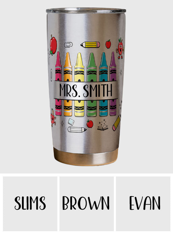 Personalisierter Lehrer-Tumbler - Buntstift-Tumbler