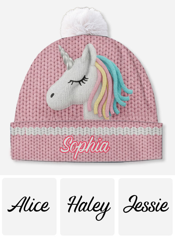 Wunderschöne Einhorn-Mütze – personalisierte Kindermütze