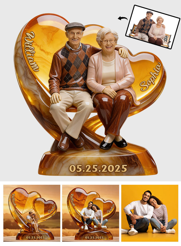 Romantic Love Upload Photo & Preview Instantly - Personalized Couple Custom Shaped Acrylic Plaque