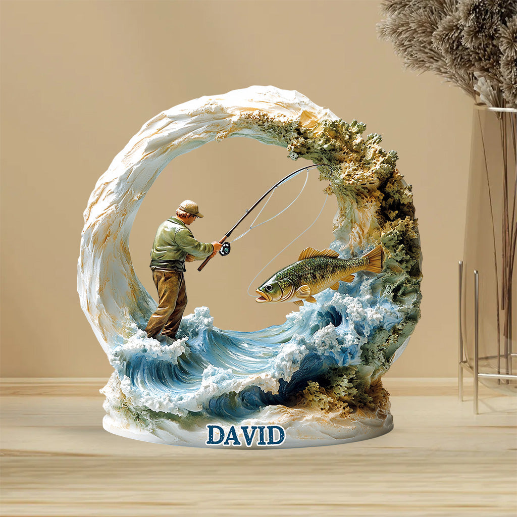 Fishing Life - Personalized Fishing Custom Shaped Acrylic Plaque