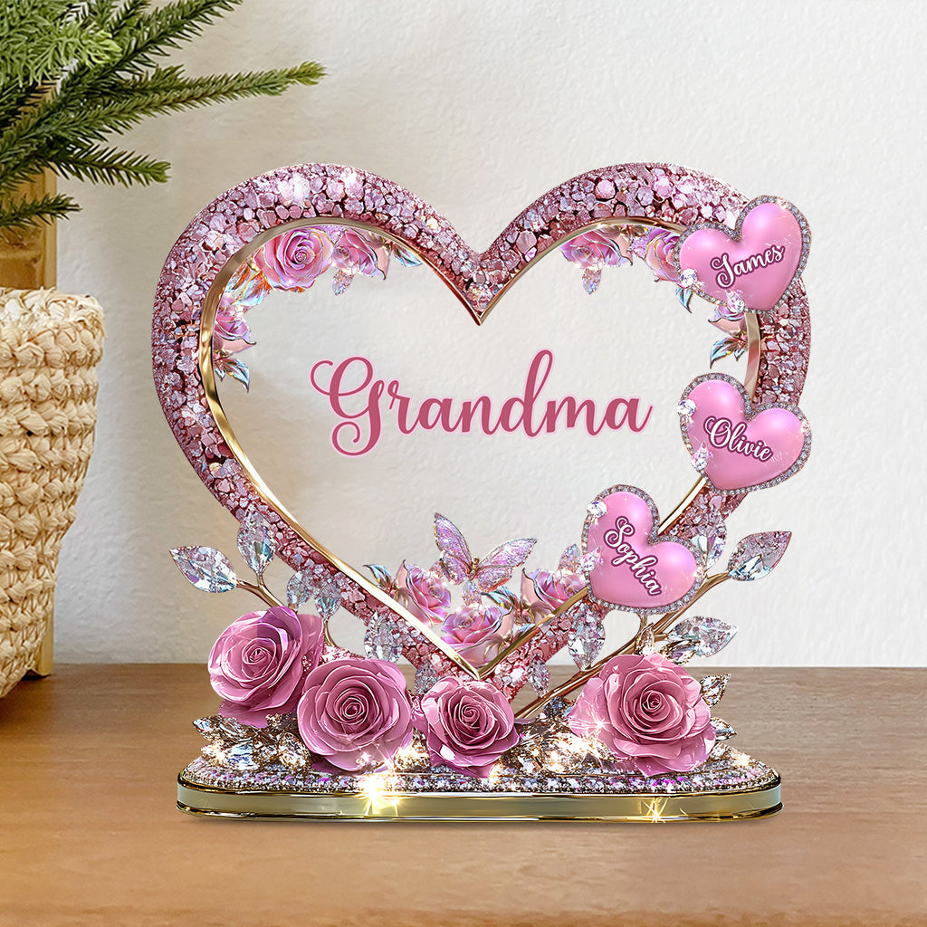 Grandma's Mom's Sweethearts - Personalized Grandma Custom Shaped Acrylic Plaque