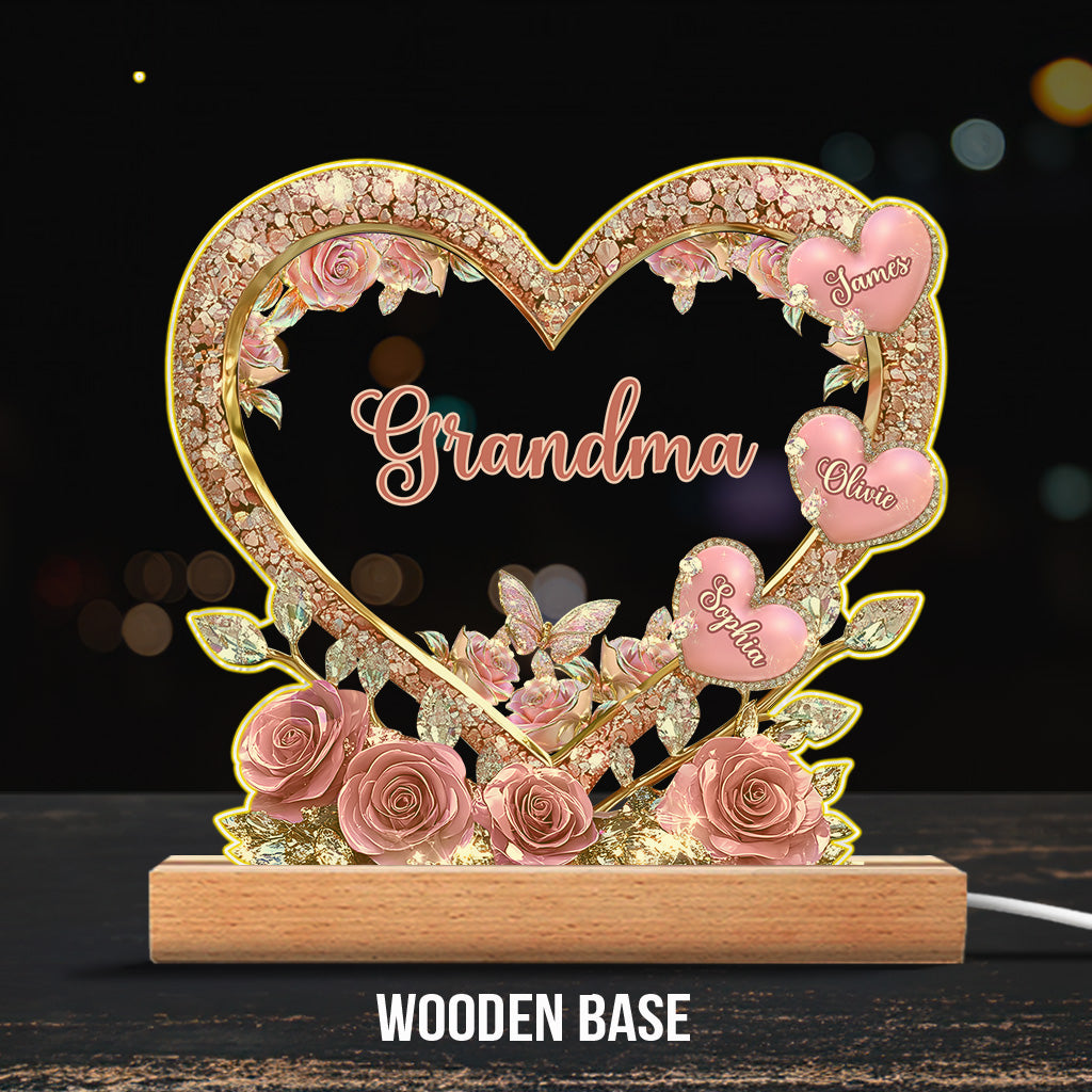 Grandma's Mom's Sweethearts - Personalized Grandma Custom Shaped Acrylic Plaque