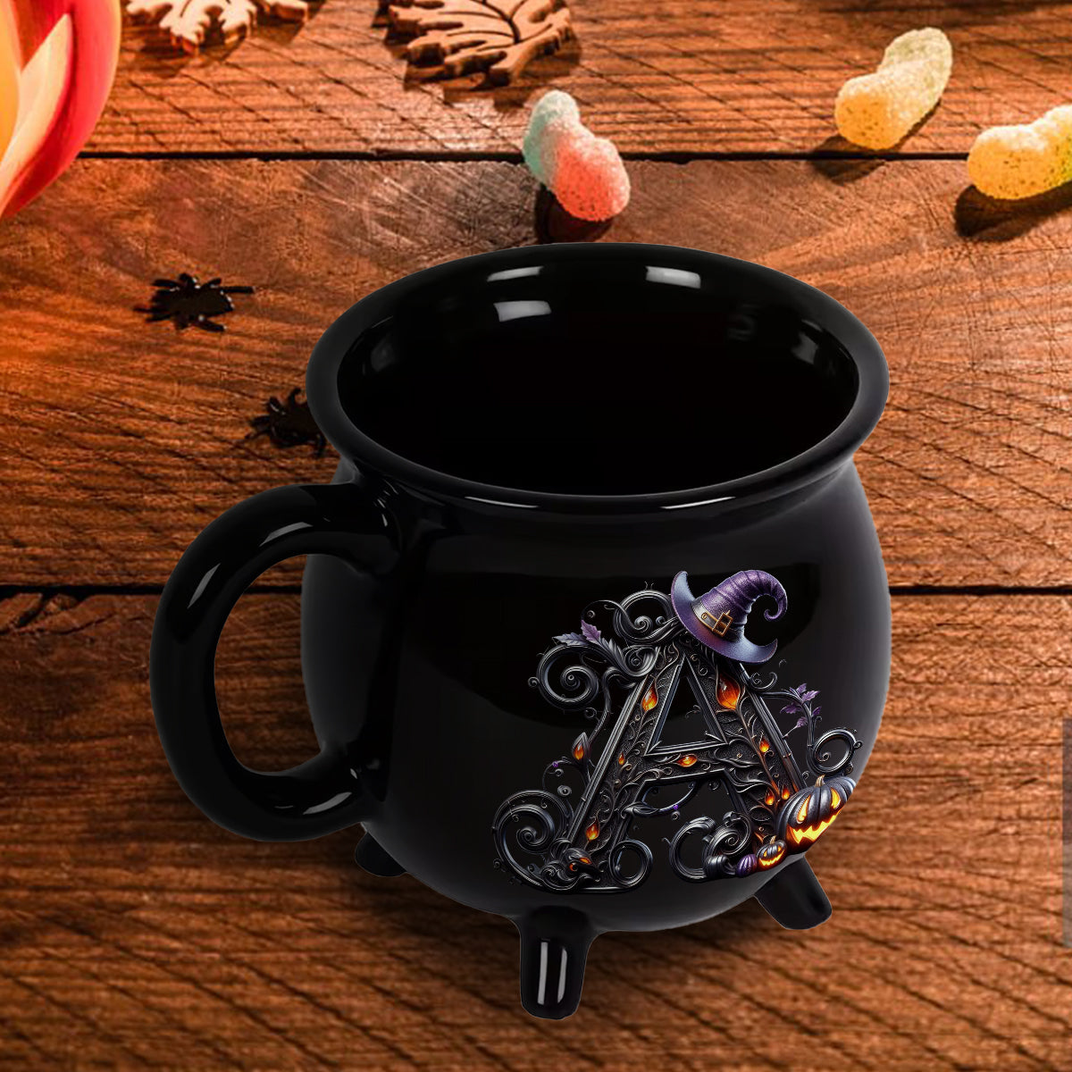 Witch Name Initial Letter - Personalized Witch Cauldron Mug