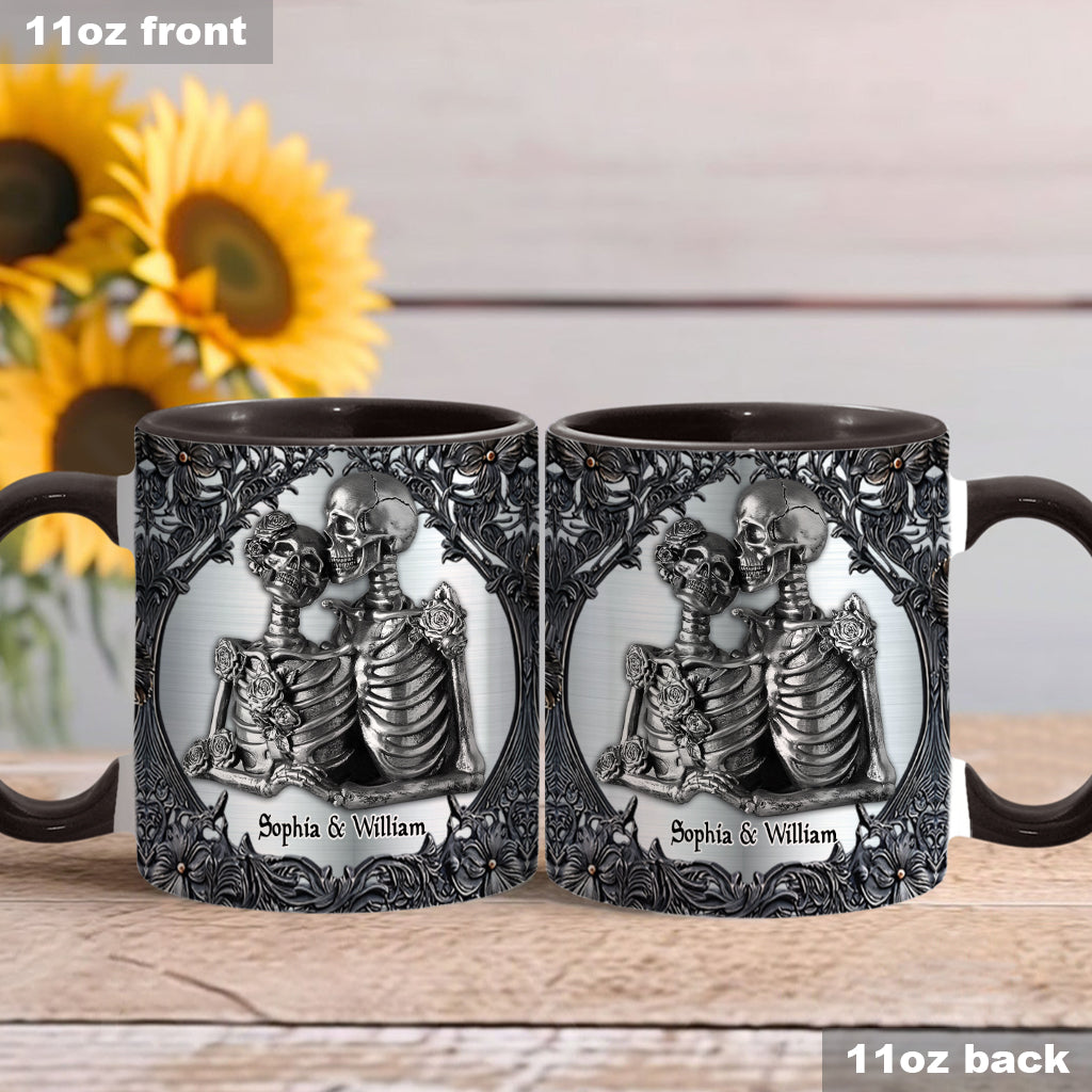 Till Death Do Us Part - Personalized Skull Accent Mug