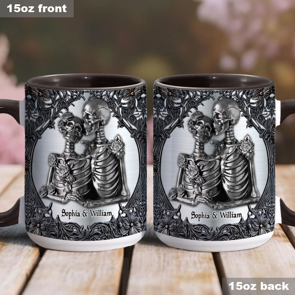 Till Death Do Us Part - Personalized Skull Accent Mug