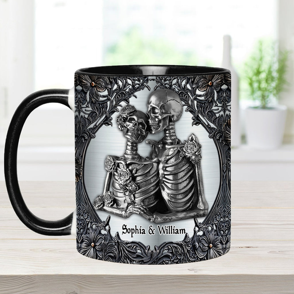 Till Death Do Us Part - Personalized Skull Accent Mug