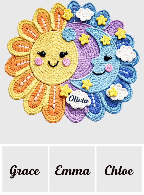 Live By The Sun, Love By The Moon - Personalized Hippie Non-Slip Tufted Rug